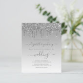 Budget Silver Driving Glitzer Hochzeitseinladung (Stehend Vorderseite)