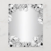 Budget Silver Floral Bridal Dusche Einladung (Rückseite)