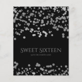Budget Silver Foil Confetti Sweet 16 Einladen Schw Flyer (Hinten)
