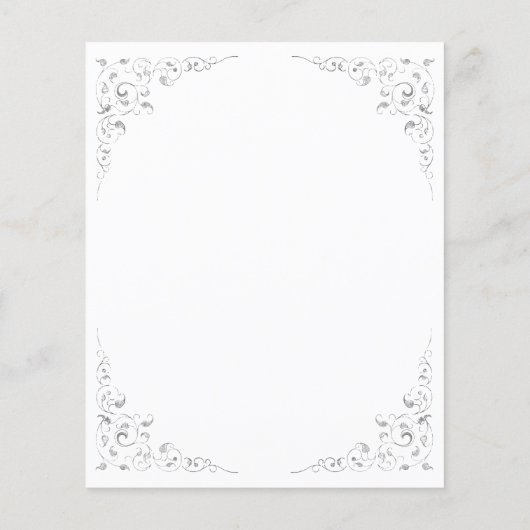 Budget Silver Foliage Wedding Einladung (Rückseite)