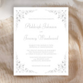Budget Silver Foliage Wedding Einladung