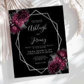 Budget Silver Frame Burgundy Floral Black Wedding