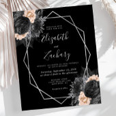 Budget Silver Frame Peach Black Floral Wedding