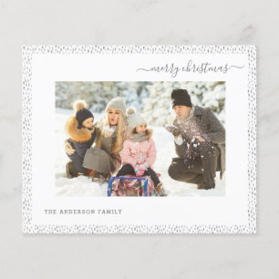 Budget Silver Frohe Weihnachten Moderne Fotokarte Flyer