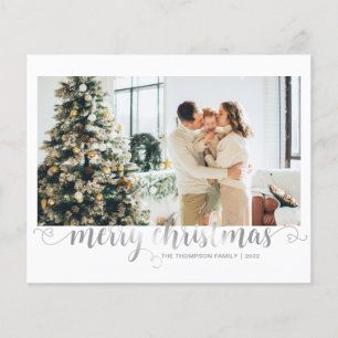 BUDGET Silver Frohe Weihnachts-Herz-Script-Foto