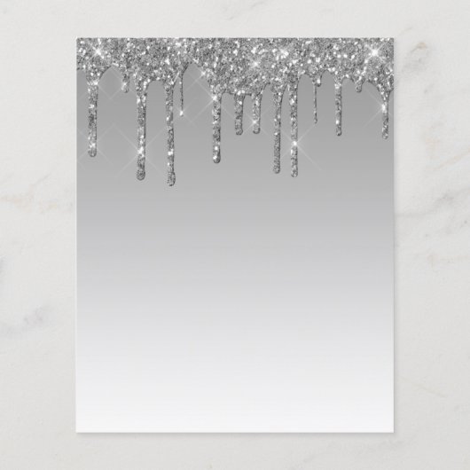 Budget Silver Glitzer 25 Jahre Einladung (Rückseite)