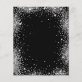 Budget Silver Glitzer Black 80. Geburtstag Einladu (Rückseite)