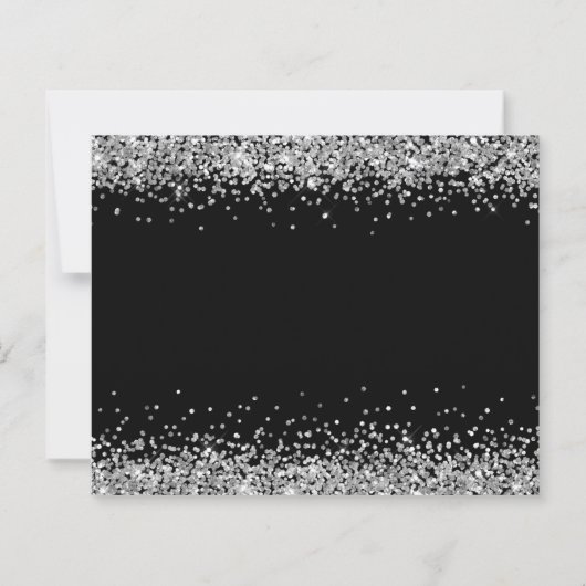 Budget Silver Glitzer Black Happy Holidays Card (Rückseite)