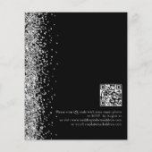 Budget Silver Glitzer Black QR Code Einladung (Rückseite)