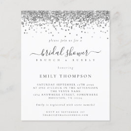 Budget Silver Glitzer Bridal Dusche Einladung