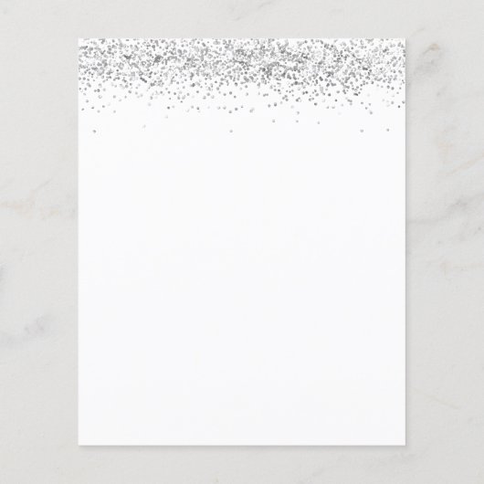 Budget Silver Glitzer Bridal Dusche Einladung (Rückseite)