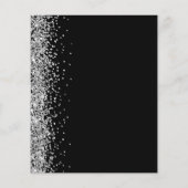 Budget Silver Glitzer Engagement Party Black Invit (Rückseite)