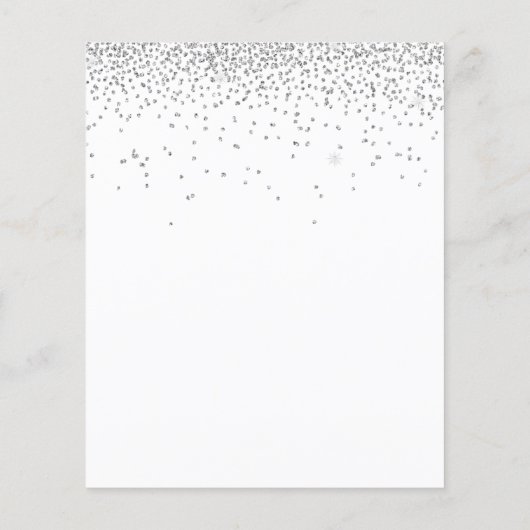 Budget Silver Glitzer Engagement Party einladen (Rückseite)