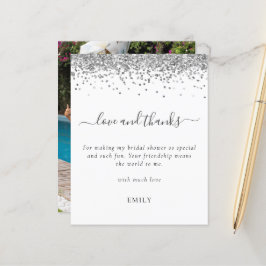 Budget Silver Glitzer Foto Brautparty Danke