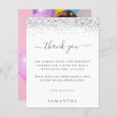 Budget Silver Glitzer Foto Sweet 16 Vielen Dank (Vorne/Hinten)