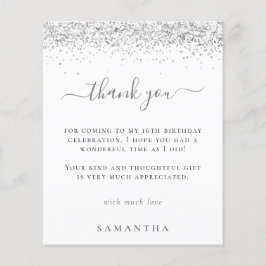 Budget Silver Glitzer Foto Sweet 16 Vielen Dank