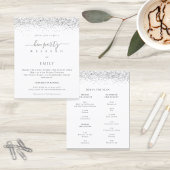 Budget Silver Glitzer Hen Weekend Einladung