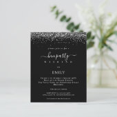 Budget Silver Glitzer Hen Weekend Tour Black (Stehend Vorderseite)