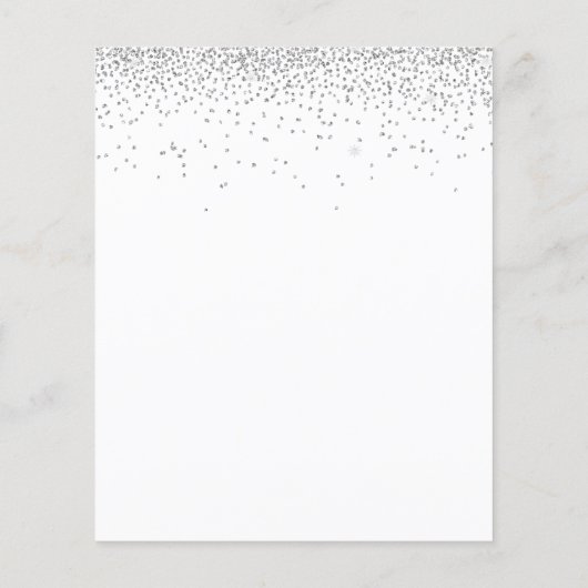 Budget Silver Glitzer Hochzeitsempfehlung Details (Rückseite)