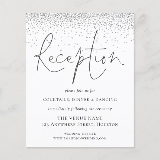 Budget Silver Glitzer Hochzeitsempfehlung Details (Vorderseite)