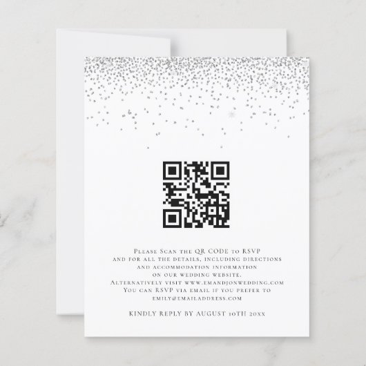 Budget Silver Glitzer machen wir QR-Code Hochzeit  (Rückseite)