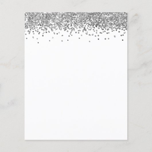 Budget Silver Glitzer QR Code Hochzeitsdetails (Rückseite)