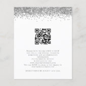 Budget Silver Glitzer QR Code Wedding Einladung (Rückseite)
