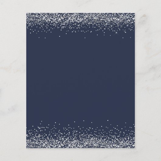 Budget Silver Glitzer Script Blue New Years Party (Rückseite)