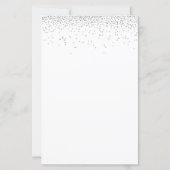 Budget Silver Glitzer Script Einladung (Rückseite)