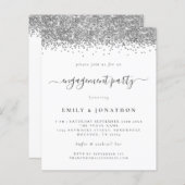 Budget Silver Glitzer Script Verlobung laden (Vorne/Hinten)