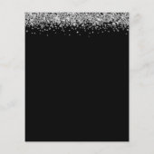 Budget Silver Glitzer Sweet 16 Black Einladung (Rückseite)