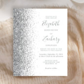 Budget Silver Glitzer White Wedding Einladung