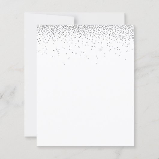 Budget Silver Glitzer wir tun Hochzeit Einladung (Rückseite)