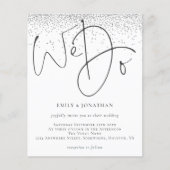 Budget Silver Glitzer wir tun Hochzeit Einladung (Vorderseite)