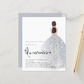 Budget Silver Going Brünett Hair QR Quinceañera