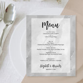 Budget Silver Gray Marble Wedding Menu Flyer