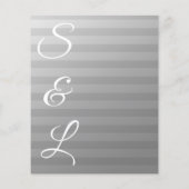 Budget Silver & Gray Streifen Hochzeitssache Flyer (Hinten)