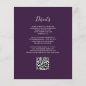 Budget Silver Lila Floral Plum QR Code Hochzeit (Rückseite)