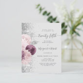 Budget Silver Mauve Floral 25th Anniversary (Stehend Vorderseite)