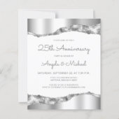 Budget Silver Mirror Foil 25th Anniversary Invite (Vorderseite)