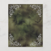 Budget Silver Olive Green Vintage Wedding Menü (Rückseite)