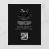 Budget Silver Peach Black Floral QR Code Hochzeit (Rückseite)
