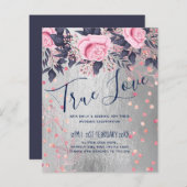 BUDGET Silver Rosegold Navy Pink Metallic Wedding (Vorne/Hinten)