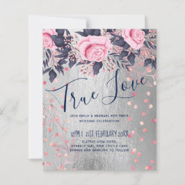 BUDGET Silver Rosegold Navy Pink Metallic Wedding