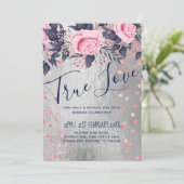 BUDGET Silver Rosegold Navy Pink Metallic Wedding (Stehend Vorderseite)