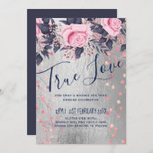 BUDGET Silver Rosegold Navy Pink Metallic Wedding (Vorne/Hinten)