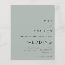 Budget Silvery Sage Green Wedding Einladung
