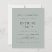 Budget Silvery Sage Wedding Abend Party Einladung (Vorderseite)