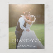 Budget simple 2 Foto Typografie Hochzeit danke Flyer (Vorne)