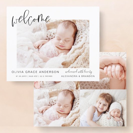 Budget Simple Baby Announction Foto Collage